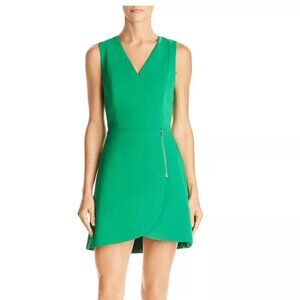 NWT ALICE and OLIVIA Sz 6 Asymmetrical Green structured Dress